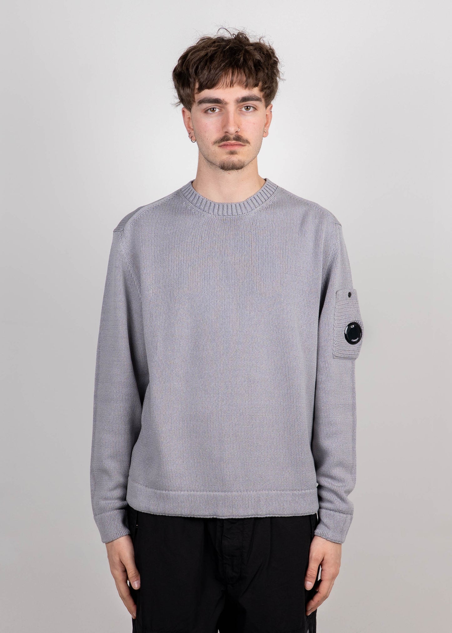 COMPACT COTTON CREWNECK LENS KNIT