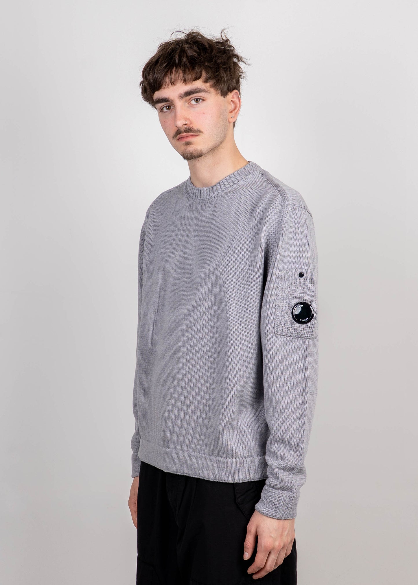 COMPACT COTTON CREWNECK LENS KNIT