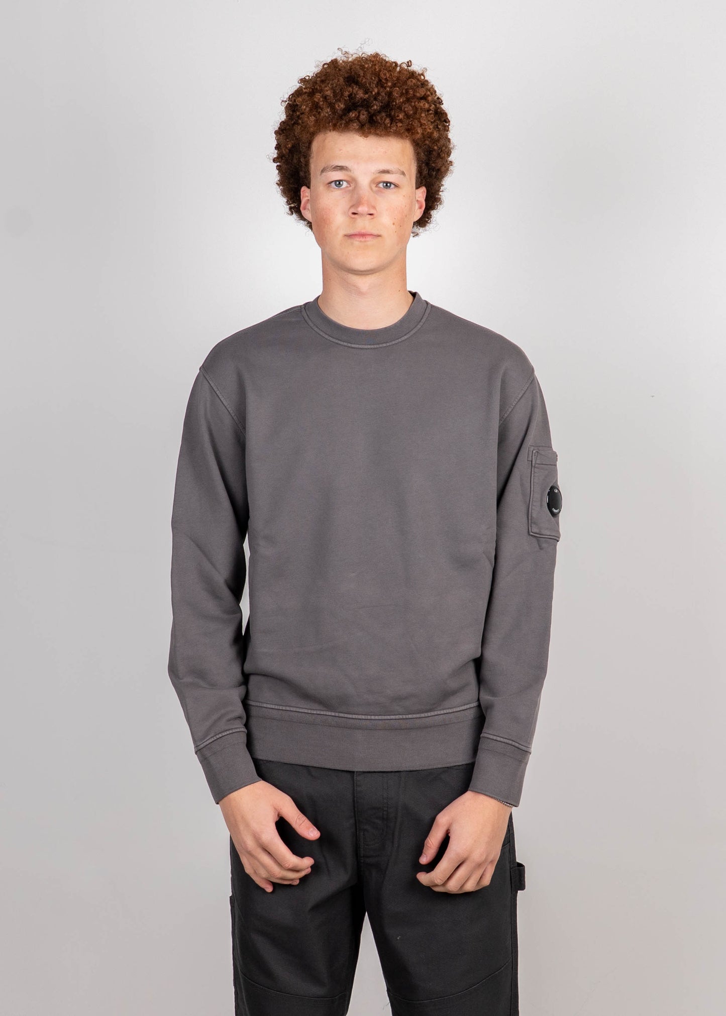 COTTON DIAGONAL FLEECE CREWNECK SWEATSHIRT