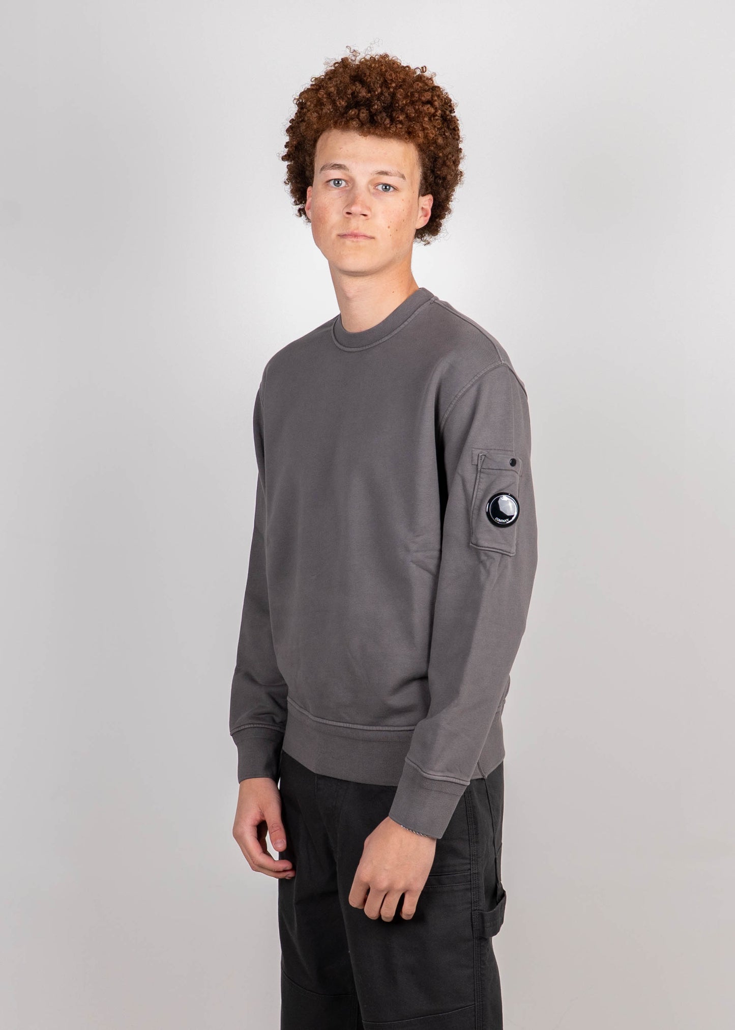 COTTON DIAGONAL FLEECE CREWNECK SWEATSHIRT