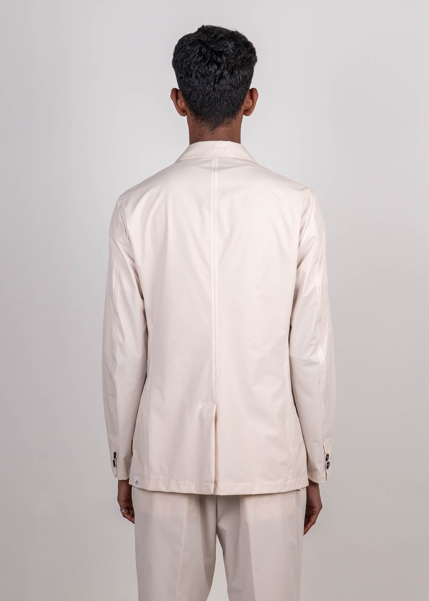 COTTON-EFFECT FABRIC BLAZER WITH POCKET
