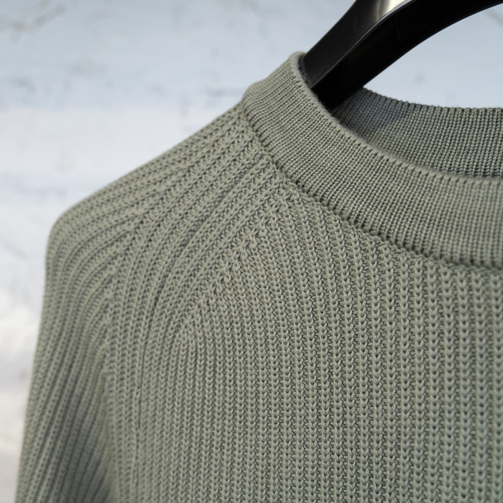 Island Ribbed Knit Sweater Agave Green - Hunters Maastricht